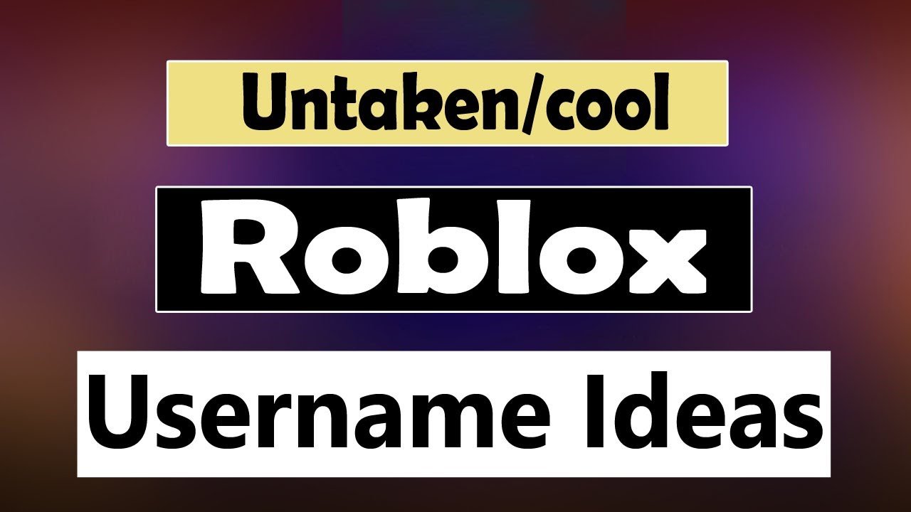 roblox username ideas
