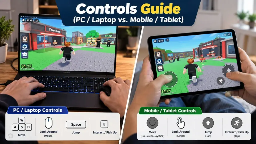 Steal a Brainrot Games Controls